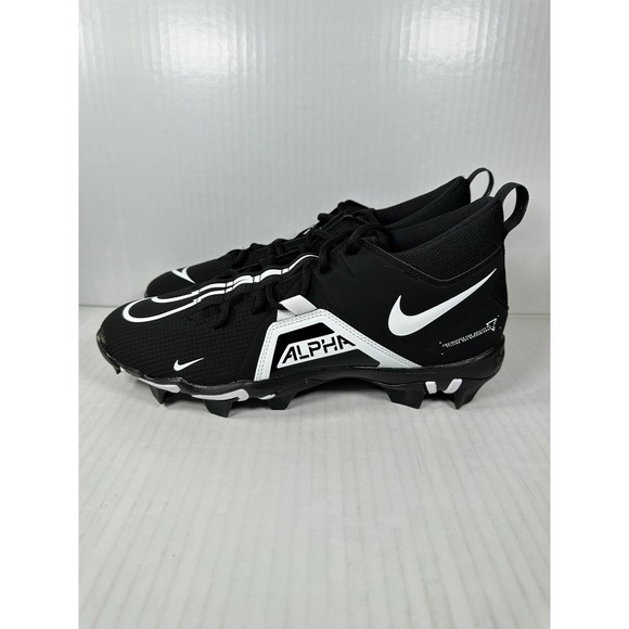NEW Nike Alpha Menace 3 Shark Football Cleats Black White CV0582-001
